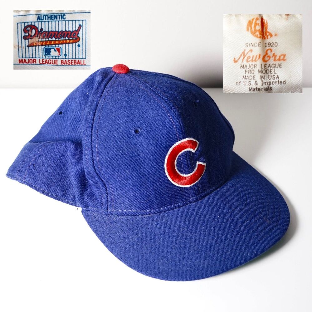 Chicago Cubs MLB Diamond Collection New Era Pro Model Hat Vintage USA Blue 7 1/4